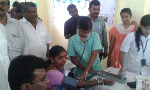 BP Check-up to Smt. Prameela Sailu Yadav, Sarpanch, Nizampet